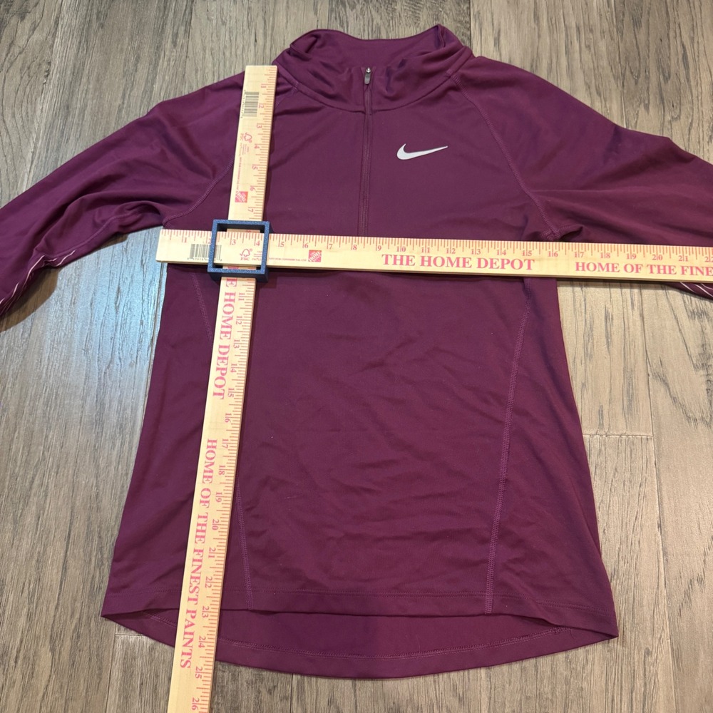 Nike Dri-Fit Running Top XS Womens Quarter Zip Pullover Plum Long Sleeve - Picture 4 of 9